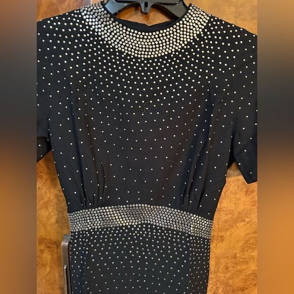 Elegant Vintage NYC Black Studded Dress - Picture 3 of 13